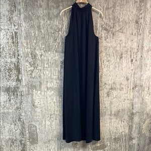 ELLA RAFAELLA Women's Draped Sleeveless Halter Dress Size M In Black